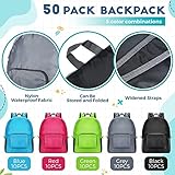 Eccliy 50 Pack Backpacks in Bulk 17 Inches Wholesale Back Pack Basic Backpack for adult Lightweight Outdoor Travel Bookbags(5 Colors)