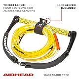 Airhead Dyneema Flat Line Wakeboard Rope, 4 Sections, 70-Feet, Yellow