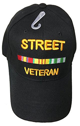 Street Veteran Baseball Style Embroidered Hat Funny Novelty Ball Fun Military Cap Black