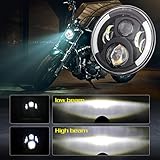 SKTYANTS 7" 7in led motorcycle headlight DRL Amber Turn Signals Lights Motorcycle with 7 Inch Mounting Bracket Ring Compatible with Road Glide Street Glide Electra Glide