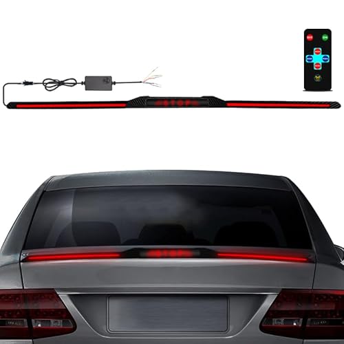 Hemei9319 Car spoiler brake light strip Universal Car spoiler led light Exterior, 50inch three-stage rear led brake light spoiler lip kit,Third brake light strip with Brake Turn Running Signal