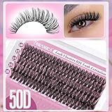 Yawamica Lash Extension Kit 360pcs Wispy Lashes Clusters D Curl Eyelash Clusters 50D 70D 90D Eyelash Extension Kit 10-18mm DIY Lash Clusters Kit with Bond and Seal Lash Tweezers for Self Application