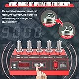 Spark Plug Tester, 5-Holes Adjustable Frequency Spark Tester 200-9000rpm Car Ignition Coil Tester Diagnostic Tool for 12V Gasoline Vehicles and Motorcycle Spark Plugs Testing