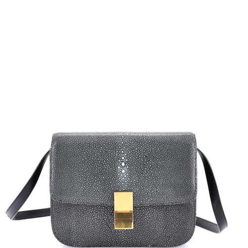 Celine, Pre-Loved Classic Box Bag Stingray Medium, Black
