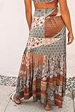 Happy Sailed Womens Bohemian Loose Flowing Summer Travel Hippie Yogi Casual Long Skirts X-Large Multicolor