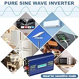 Pure Sine Wave Inverter 1500 Watt 12V to 110V 120V AC Surge Peak 3100W For 2 Seconds Power Inverter Built-in UL Fuse PD36W USB-C Port Compatible with Lithium Battery Starlink For Off-Grid Solar Car RV