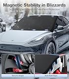 2025 Upgrade Car Windshield Snow Cover for Ice & Snow - 600D Heavy-Duty Magnetic Windshield Protector, All-Season Frost Shield, Fits Large SUVs & Trucks, Ideal Winter Gift for Men & Women - Large