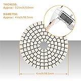 SPTA 15pcs Diamond Wet Polishing Pads Set, 4 inch Pads for Granite Stone Concrete Marble Floor Grinder or Polisher, 50#-6000# with Hook & Loop Backing Holder Pads for Wet Polisher