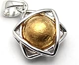 COSUMOSU 6 Point star Gemstone 925 Sterling Silver Pendant for necklace (Gold)