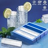 Large Ice Cube Molds, Silicone Ice Cube Trays with Easy Release Ice Cubes for Whiskey, Butter Mold, Set of 2 Blue