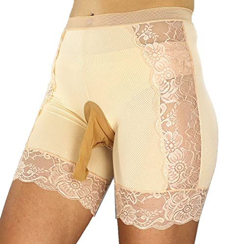 Boy Short Panties/Mens Panties/Sissy Panties - XL - (Tan, Mens Closed Sheath)