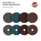 3M Scotch-Brite Surface Conditioning Disc for Sanding – Metal Surface Prep – Hook and Loop – Aluminum Oxide – Very Fine Grit – 5” diam. – Pack of 10