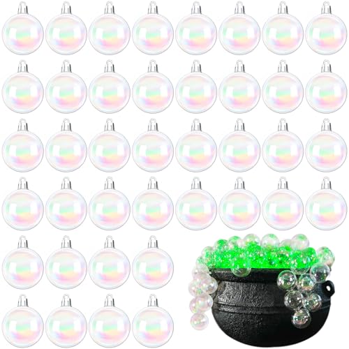 60 PCS Iridescent Ornaments Balls,2.36 inch/5cm Clear Christmas Rainbow Ball,Plastic Hanging Bubble Ornaments Balls for Christmas Tree,Party,Home Decor,Halloween Props