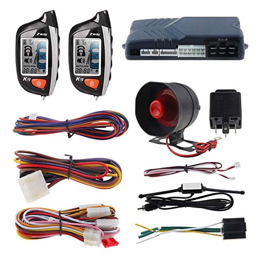 EASYGUARD EC200-K9 2 Way Car Alarm System with LCD Pager Display Remote Engine Start Turbo Timer Mode Shock Alarm DC12V Long Remote Range