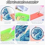 8 Pieces Dragon Diamond Coasters Kits with Holder DIY 3D Dragon Diamond Art Coaster Non Slip Coaster for Adults Diamond Kits Supplies for Christmas Gift