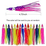 Octopus Squid Fishing Skirts Lures- 60pcs Trolling Lure Saltwater Soft Plastic Bait Squid Multicolor 4.7inch