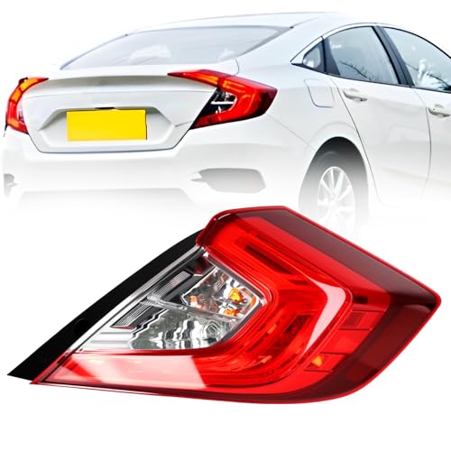 Tail lights for Honda Civic Sedan 2016 to 2021 Rear Taillight Assembly Replacement for 33500-TBA-A01 and HO2805110 Tail Lamp for Passenger Right Side