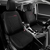 CAR PASS Quilting Leather Seat Cover Two Front Seats Only, Universal Fit Automotive Front Seat Covers Waterproof Deluxe PU Premium Vinyl Luxury for Cars Sedan Van SUV Airbag Compatible 2 Pieces,Black