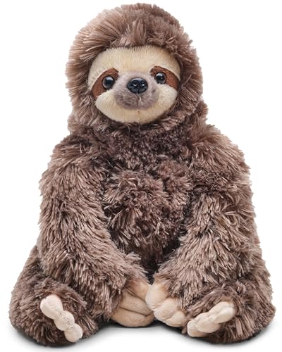 Bearington Speedy Plush Three Toed Sloth Stuffed Animal, 12 inches