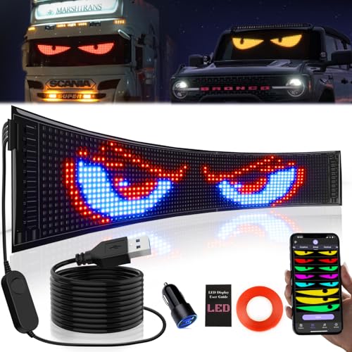 VDIKKS LED Sign for Business Programmable FPCB Flexible Matrix Panel Animation Text Message Scrolling Storefront Advertise Slogan Door Sign for Shop, Bar, Party, Festival 26.8x4.7inch