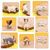 ONEPEACE Mini Cat Cute Car Accessories, Resin Cat for Dashboard Decorations, Desk Decorations, Car Ornament Interior Decors Rearview Mirror Funny Gifts 5 Pcs