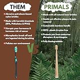 PRIMALS Boar Bristle & Bamboo Toothbrush (4-Pack) - Premium Boar Bristles - Fully Biodegradable - Plastic & Nylon Free - Quick Dry Design