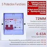 Surge Protector Protector 2 Pole DZ47LE Circuit Breakers RCBO RCCB MCB RCD 16A 20A 25A 32A 40A 50A 63A DZ47 1Pcs(2 Pole Double Light,63A)