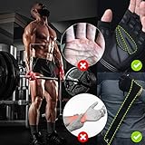 Trideer Padded Workout Gloves for Men - Gym Weight Lifting Gloves with Wrist Wrap Support, Full Palm Protection & Extra Grips for Weightlifting, Exercise, Cross Training, Fitness, Pull-up