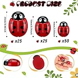 100 Pieces Tiny Resin Ladybugs Decor 0.55''-0.98'' 3 Size Plastic Ladybugs Shaped Embellishments Craft Ornaments Charms for Party Wreath Home Decoration