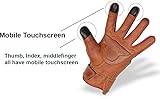 bikersgearonline Men's Premium Waxed Austin Brown Leather Perforated Motorcycle Gloves (Large)