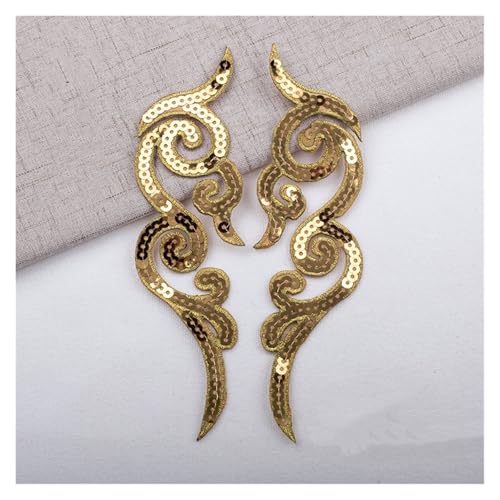 Clothing Accessories Costume Sequins Xiangyun Cloth Stickers Ethnic Embroidery Cloth Stickers Xiangyun Sequins Decal DIY 10 Pieces(Golden)