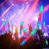 SHQDD 105 PCS LED Foam Glow Sticks, Glow Sticks Bulk with 3Modes Colorful Flashing, Glow in The Dark Party Supplies for Parties, Wedding, Birthday, Raves, Concert, New Year