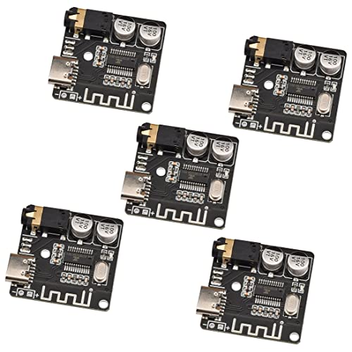 5PCS Audio Receiver Module,Aideepen Type-C BT5.0 Stereo Audio Amplifier 3.7-5V MP3 Decoder Board Car Speaker Audio Amplifier