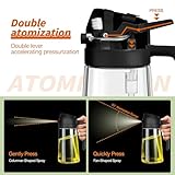 YARRAMATE Oil Sprayer for Cooking, 2 in 1 Olive Oil Dispenser Bottle for Kitchen, 16oz/470ml Premium Glass Oil Bottle, Food-grade Oil Mister for Air Fryer, Salad, Frying, BBQ (Black)