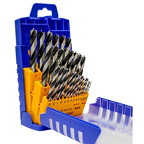 Fisch Brad Point Drill Bit Set, 29-Piece Chrome Vanadium Wood Drill Bits, Sizes from 1/16th to 1/2th Inches, FSF-364757