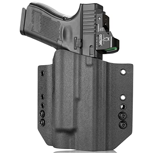 WARRIORLAND OWB Kydex Holster Optic Cut Compatible with Glock 17/19 GEN 1-5 & Glock 23/32 Gen 3-4 & Glock 19X/44/45 with TLR-1/TLR-1S/TLR-1 HL, Outside Waistband Carry, Adj. Carry Position, Right Hand