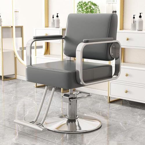 Sillón de salón Profesional con Bomba hidráulica y rotación de 360 grados, equipo de belleza para spa, Color gris/Plateado