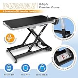 Professional Electric Dog Grooming Table - Heavy Duty, Height Adjustable Pet Grooming Table w/Leveling Wheels, Dog Grooming Arm, Anti Slip Tabletop & Tool Organizer/Dog Grooming Station (49", BLACK)