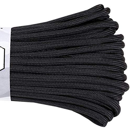 Atwood Rope MFG 550 Paracord 300 Feet 7-Strand Core Parachute Cord (Black)