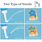 Waterpulse Neti Pot,Neti Pot Sinus Rinsing,300ml Neti Pot Sinus Rinsing Kit with 60 Packets Nasal Wash Salt and Thermometer Sticker for Adult &Children BPA Free (300ml with 60 Salt Packets)