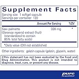 Pure Encapsulations Saw Palmetto 320 - Fatty Acids & Other Essential Nutrients to Support Metabolism & Urinary Function - with Saw Palmetto Extract - 120 Softgel Capsules