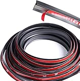 16.4FT 5M T-Shape Rubber Seal Strip Weatherstrip Universal Self Adhesive Auto Weather Draft ​for Car Windshield Edge Moulding Sealing Soundproof T-Type Protector Trim (10 * 6mm)