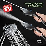 AquaCare High Pressure 8-mode Handheld Shower Head - Anti-clog Nozzles, Built-in Power Wash to Clean Tub, Tile & Pets, Extra Long 6 ft. Stainless Steel Hose, Wall & Overhead Brackets - 1.8 GPM