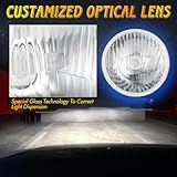 HMCYCI 5 3/4'' 5.75 inch Headlight Round 4pcs Reflector + 4pcs H4 LED Bulbs Hi/Lo Beam Sealed Beam H5001 H5006 Front Light Housing | Universal Fit | Classic Look Preservation/Front Light Housing.