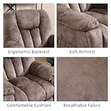 EBELLO 3 Pieces Recliner Sofa Furniture Set, Manual Recliner with Massage and Heat, Loveseat Recliner Chair and 3 Seat Reclining Couch Set for Living Room, Light Brown(Recliner+Loveseat+Sofa)