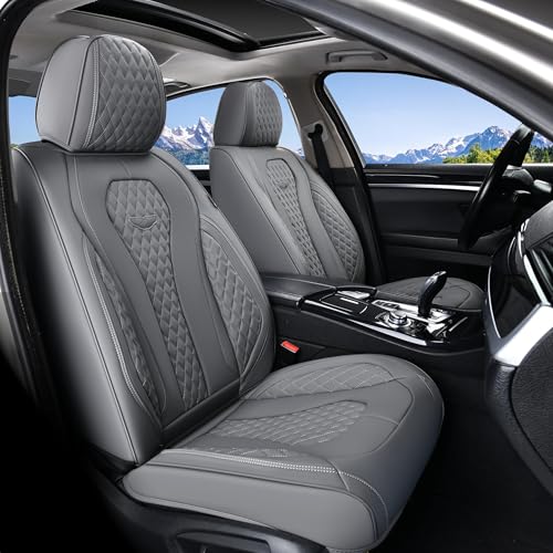 Coverado Seat Covers, Car Seat Covers Full Set, Gray Car Seat Cover, Car Seat Cushion Waterproof, Front Seats Back Seat Covers, Automotive Seat Covers, Car Seat Protector Universal Fit Most Cars