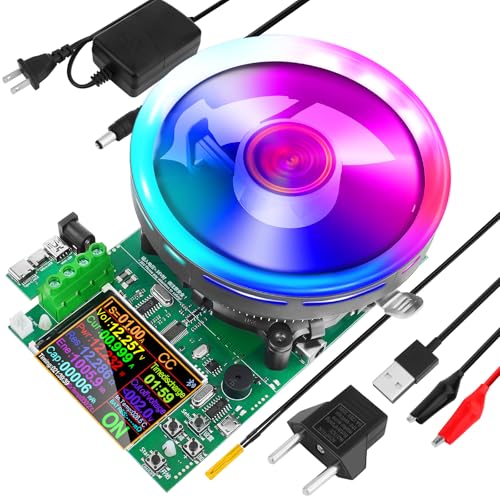 MakerHawk Battery Load Tester - 180W 200V 20A USB Load Tester 4-Wire System Adjustable Constant Current Voltage Discharge Lithium Battery Capacity Tester Electronic Load Tester
