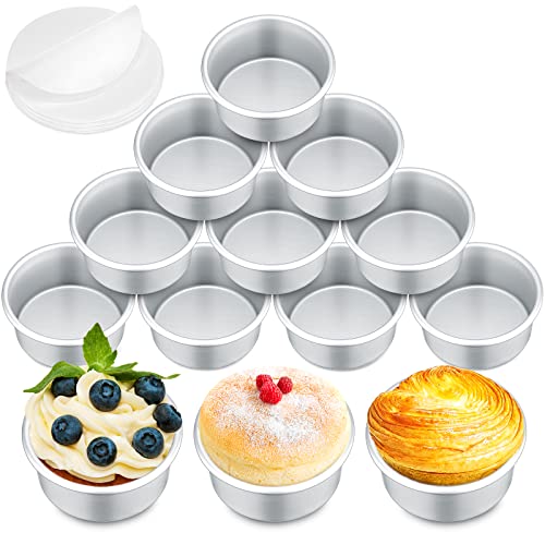 Gerrii 18 Pcs 4 Inch Small Mini Round Cake Pans for Baking Nonstick Aluminum Cake Pans Cheese, Pizza, Quiche, Leakproof and Easy Release