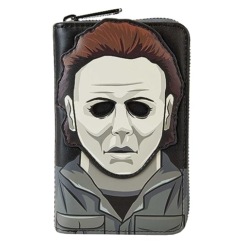 Halloween Michael Myers Mask Cosplay Zip-Around Wallet
