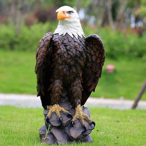 MIRAF Garden and Yard Statue-Flight of Freedom American Bald Eagle Hanging Bird Statue Hand-Painted Eagle Decor-Bald Eagle Statue, Majestic America Indoor/Outdoor USA Decor for Office, Patio